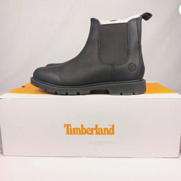 Timberland Women's Linden Woods Chelsea Black Boots Slip On Work Boot Size 6 - Picture 1 of 10